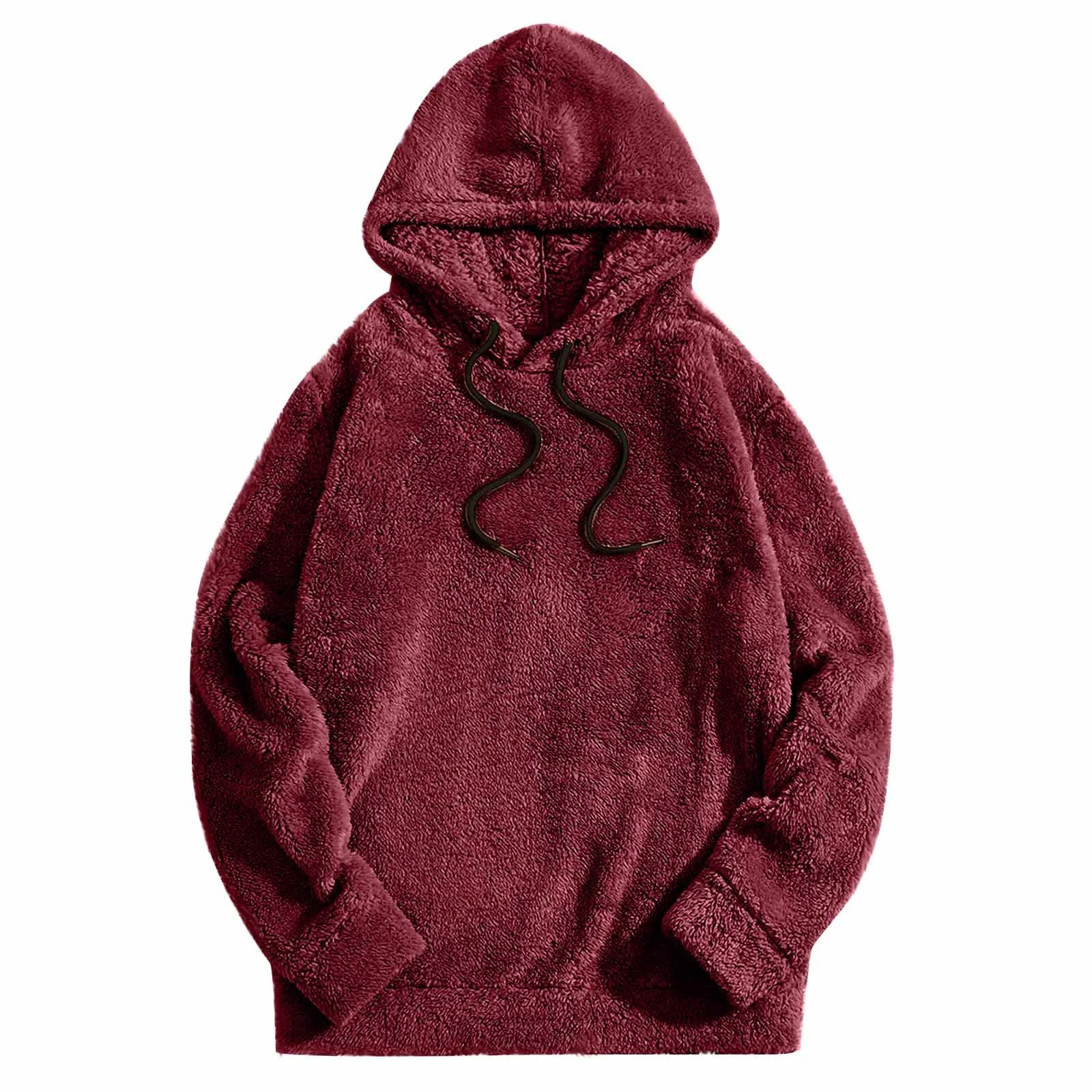 Moletom com capuz de veludo dupla face espesso outono inverno, casual, solto e manga longa. Perfeito para conforto e aquecimento nos dias frios. — foto 4