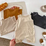 Macacão de Verão para Bebê Estilo Nórdico Unissex Cor Sólida Sem Mangas Roupa Fresca e Confortável Ideal para os Dias Quentes de Verão — foto 22