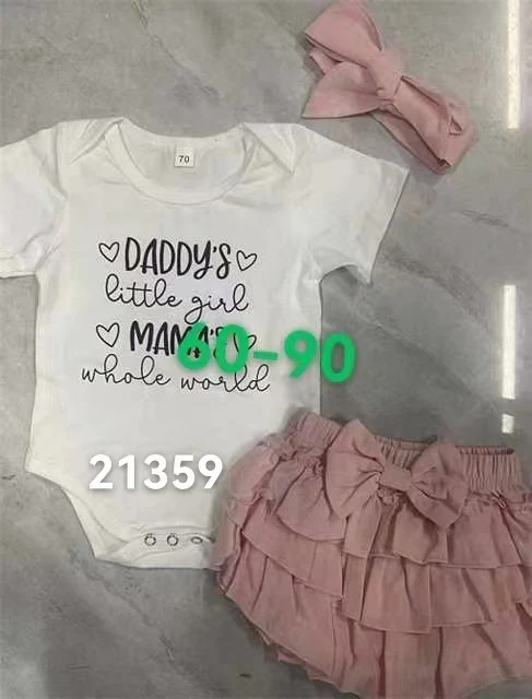Completo neonata tre pezzi Rompers Jumpsuit Morbido e confortevole, facile da indossare, perfetto per le tue piccole esploratrici, pratico e adorabile. — foto 1