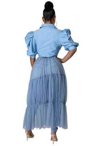 Title 3, Casual Shirt Skirt Fat Mesh Summer Clothing