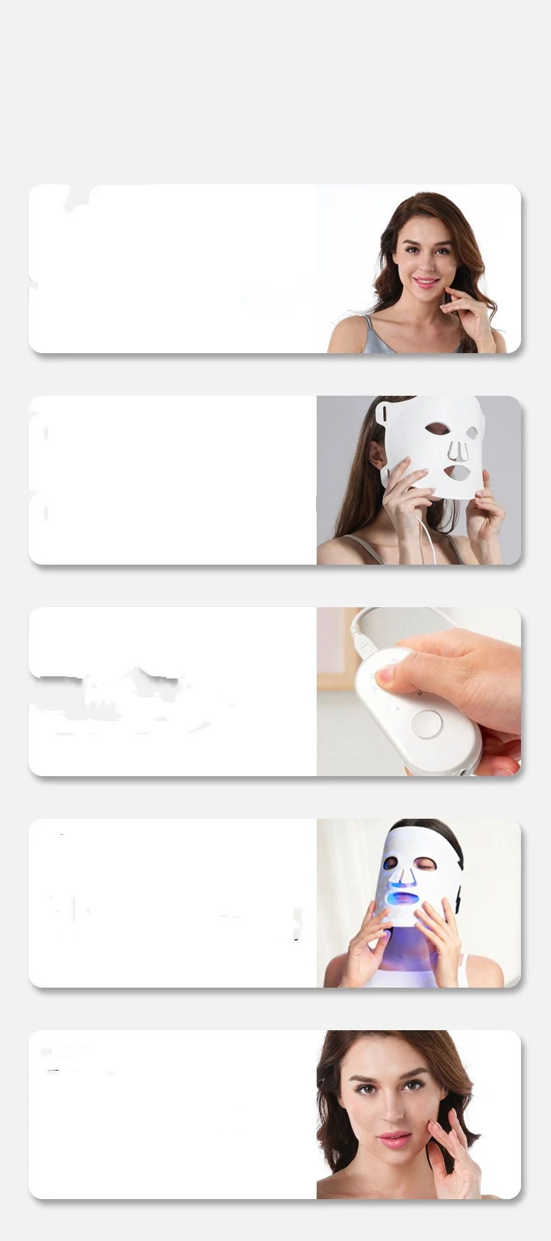Maschera Silicone Fototerapia LED 7 Colori Spectrometer Ringiovanimento Viso Anti-età Riduzione Acne Pelle Luminosa — foto 4