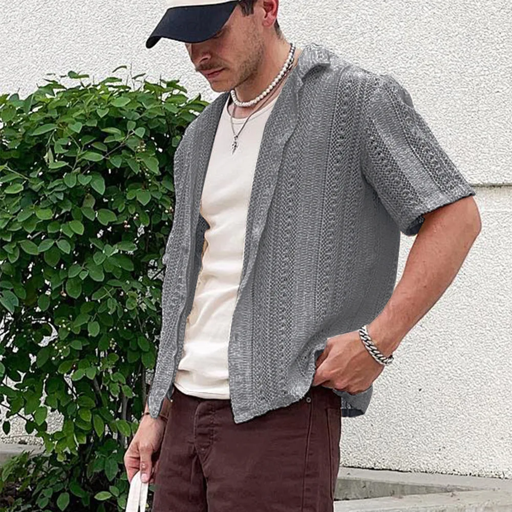 Cardigã de malha casual europeu e americano de verão com manga curta vazada, fresco e leve. Ideal para o clima quente e looks despojados. — foto 17