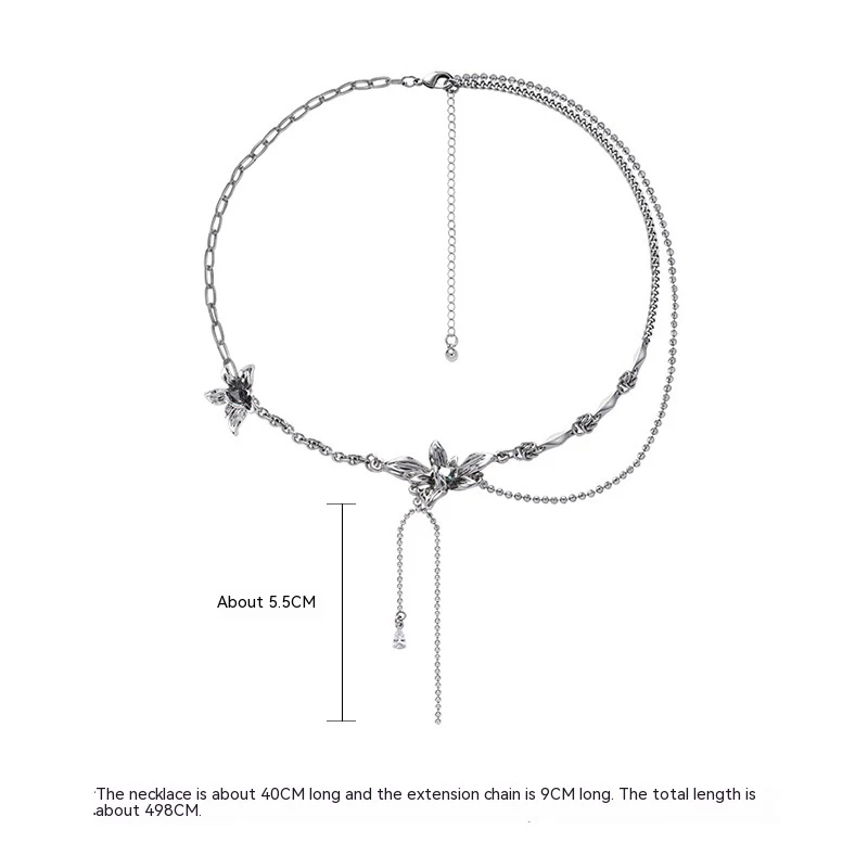 Colar Flor de Zircônia Colorida Luxo Leve Uma joia elegante para mulheres. Adicione brilho e sofisticação ao seu visual com este colar deslumbrante. — foto 10