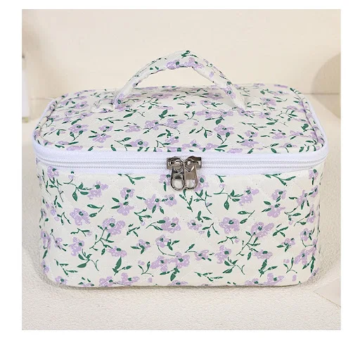 Title 5, Bolsa de maquiagem floral de grande capacidade,...