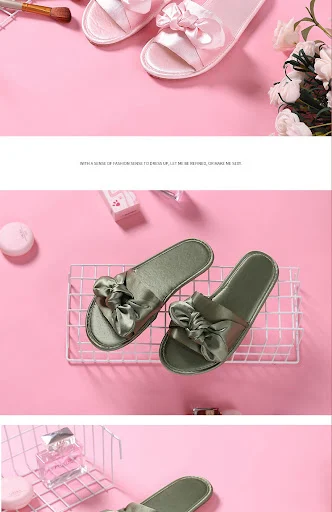Title 2, Bowknot Open-Toe Home Four Seasons Slippers for...