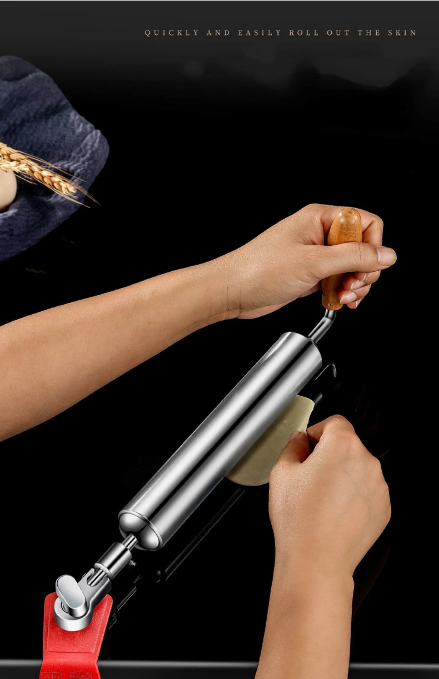 Title 6, 304 Stainless Steel Fixed Roller Rolling Pin fo...