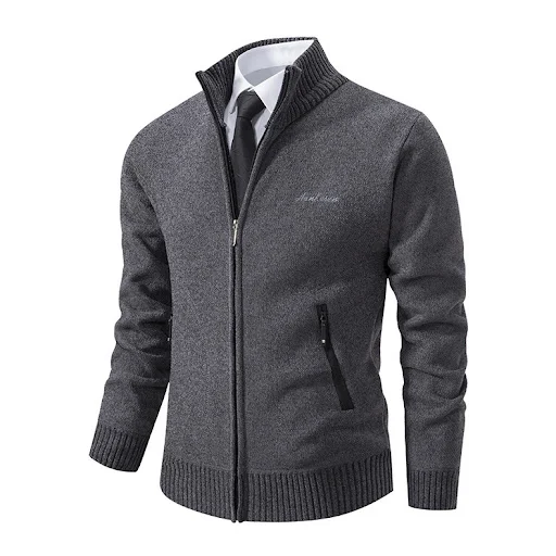 Title 13, Stand Up Collar Slim Fit Lapel Trendy Thick War...