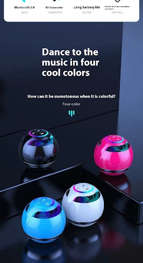 Title 13, Portable Mini Bluetooth Speaker with Colorful L...