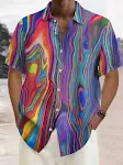 Camisa masculina de manga curta estampada Simplicity, ideal para um visual casual e confortável. Perfeita para o dia a dia e para o verão, com design moderno. — foto 1