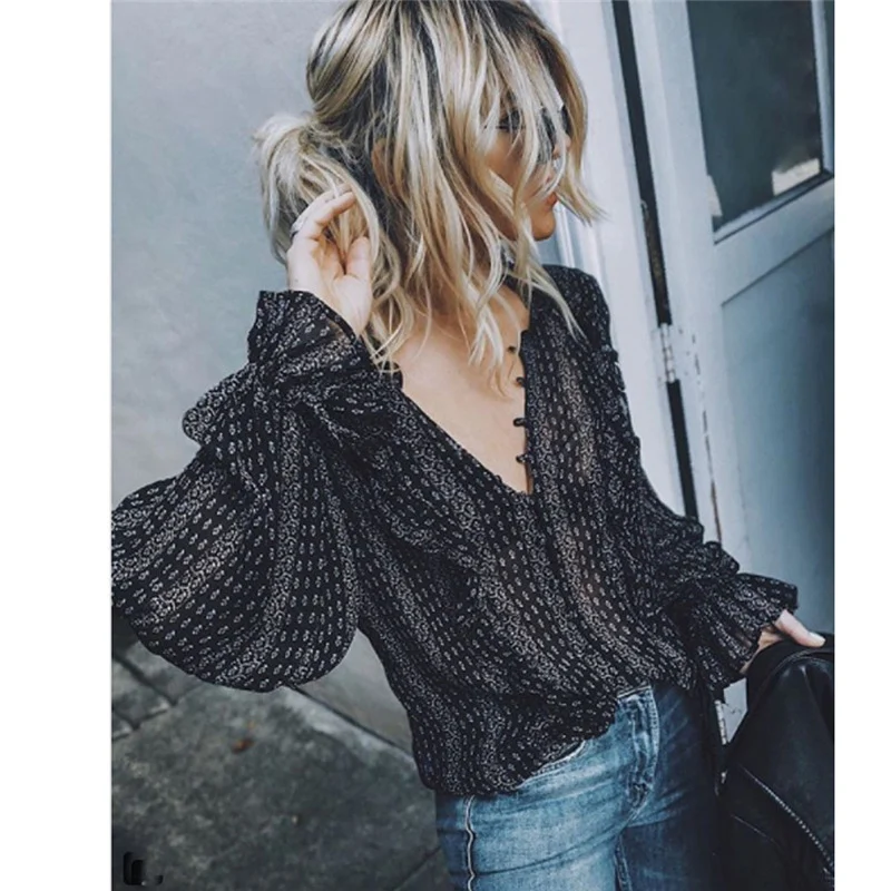 Title 2, Fungus V-neck chiffon shirt, perfect for women ...