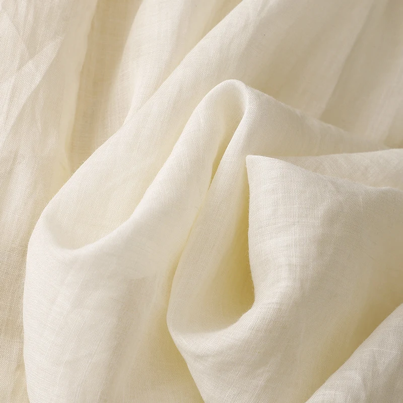 Title 5, Embroidered cotton and linen solid color beige ...