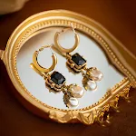 Brincos de design retrô europeu e americano com pérolas longas e de alta qualidade, estilo nicho medieval, para um visual sofisticado e único. — foto 11