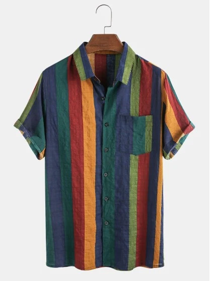 Title 3, Mens Thin And Breathable Cotton Colorful Strip...