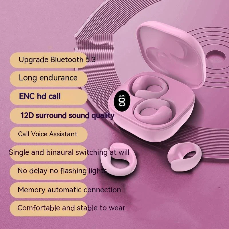 Private LED Digital Display Earclip Bluetooth Earphones — photo 9