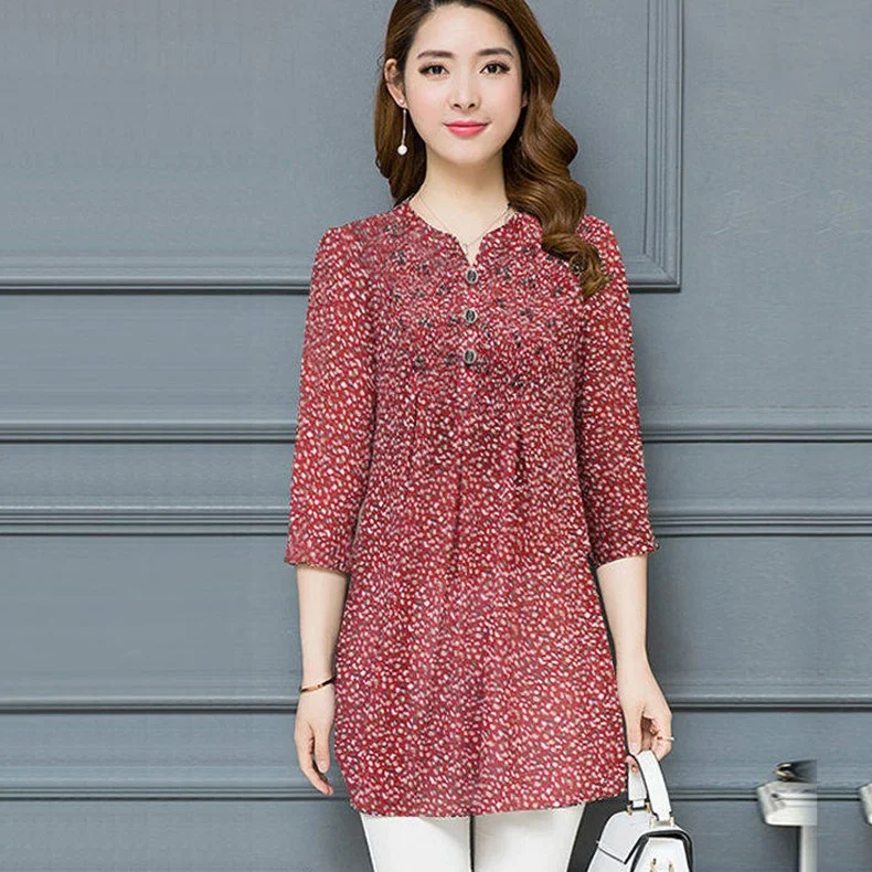 Title 5, Ladies Western Style Floral Blouse Shirt