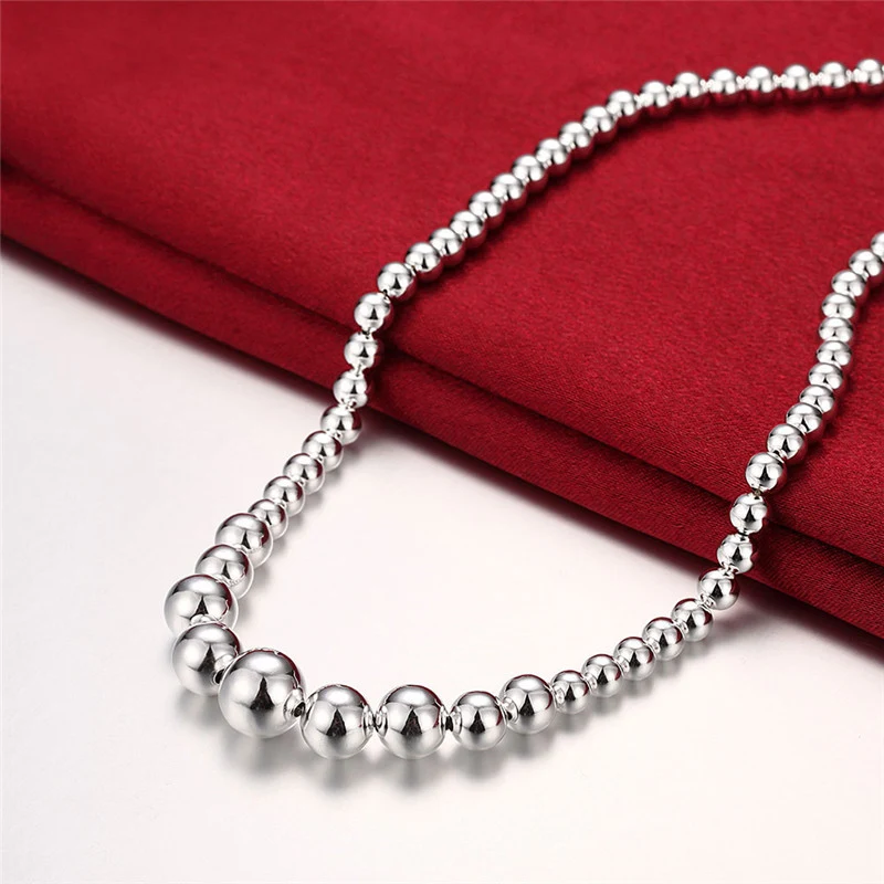 Colar de prata 8M 10M com contas de Buda vazadas, um acessório elegante e significativo para adicionar um toque espiritual ao seu visual. — foto 12