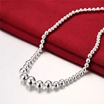 Colar de prata 8M 10M com contas de Buda vazadas, um acessório elegante e significativo para adicionar um toque espiritual ao seu visual. — foto 12
