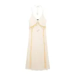 Hanging Collar Backless Stitching Midi Skirt Dress — photo 1