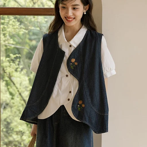 Title 1, Artistic Irregular Wavy Design Draft Embroidery...