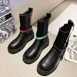 Botines de cuero para mujer de otoño e invierno con suela gruesa, ideales para comodidad y estilo en climas fríos. — foto 4