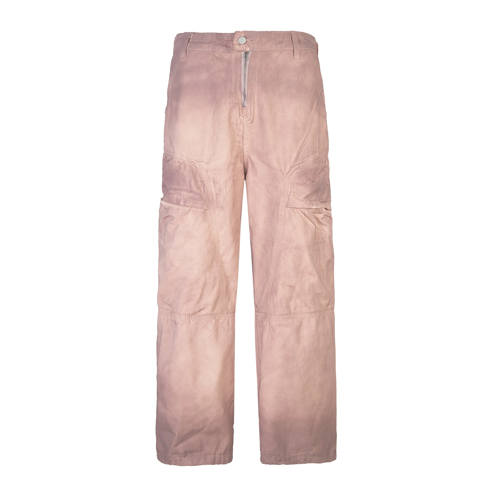 Gradient Tie-dye Dirty Tooling Straight-leg Trousers. Comfortable straight-leg pants with a unique tie-dye design for a — photo 21
