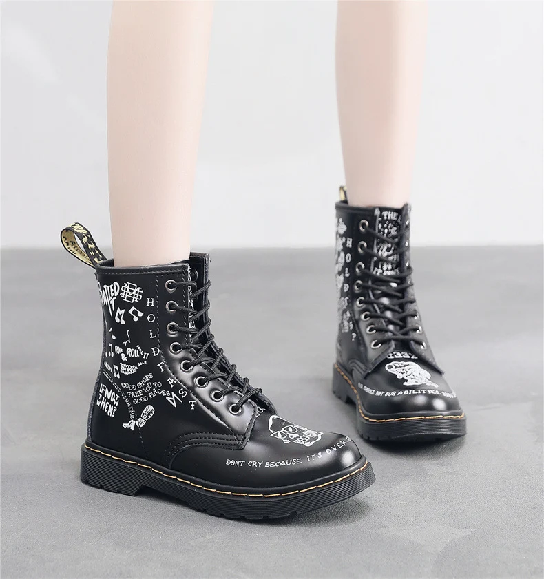 Title 14, Personalized Hard Leather Skull Boots Men and W...