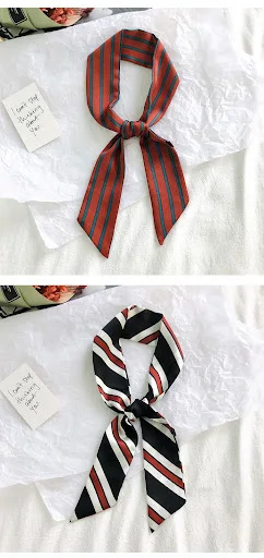 Title 4, Spring and Autumn Ribbon Narrow Strip Silk Scar...