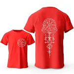 Viking Rune Compass Graphic Male T-shirt. Navigate your journey with this stylish tee, inspired by Norse heritage. A sym — photo 5