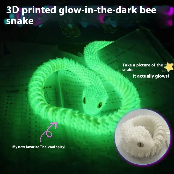 3D Print Snake Toy Decoration Crafts — Fun and creative craft project for all ages, easy to assemble, flexible design, a — photo 6