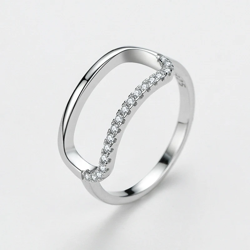 Anel retangular S925 de prata esterlina personalizado, pulseira com design selvagem. Um acessório elegante e único para você. — foto 11