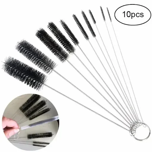 10pcs/set Aquarium Tube Pipe Cleaning Brush Stainless Steel Water Filter Air Tube Flexible Single End Hose Aquarium Acce — photo 1