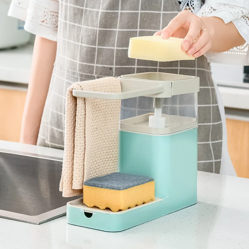 Dishwashing Brush with Liquid Dispenser, Sponge and Holder. Automatic and Easy Kitchen Dish Cleaning. — photo 5