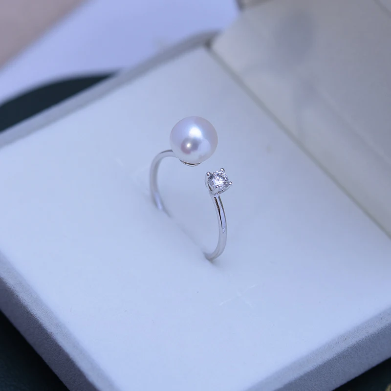 Title 3, S925 Zilveren Prinsessenring met zoetwaterparel...