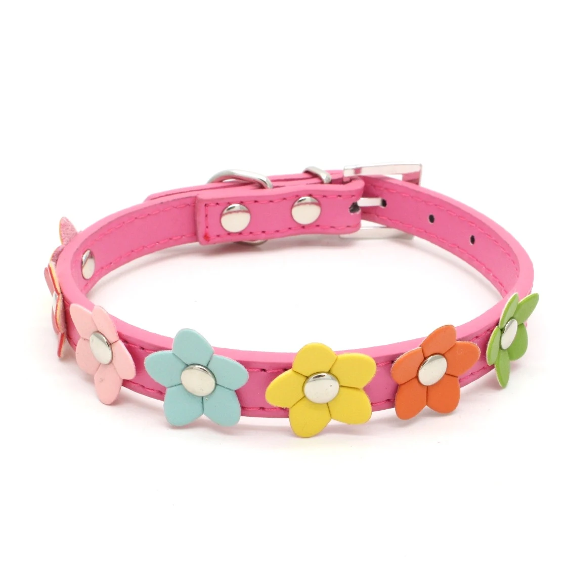 Small Flower PU Pet Collar. Comfortable and stylish collar for dogs and cats. Adjustable and perfect for everyday wear a — photo 7