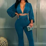 Damenmode lässiges Temperament Langarm Hosen Set für Alltag und Freizeit, stilvoll und bequem, vielseitig kombinierbar, für einen modischen Auftritt. — foto 5
