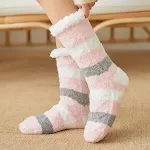 Pink gray coral velvet