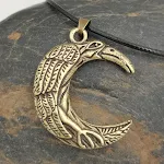 Colar Pingente Corvo Celta Nórdico Amuleto Raven Metal para Homens e Mulheres Estilo Viking Presente Único Proteção e Sorte — foto 5
