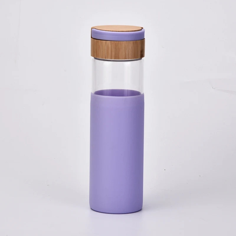 Outdoor Water Cup with Bamboo Handle, Color Silicone Cover, perfect for hydration on the go and easy to carry. — photo 6