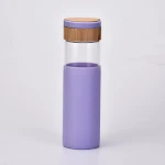 Outdoor Water Cup with Bamboo Handle, Color Silicone Cover, perfect for hydration on the go and easy to carry. — photo 6