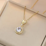 Brincos de diamante completo de alta qualidade, combinando com tudo, que não desbotam, design minoritário de luxo leve, conjunto de zircônia feminino. — foto 7