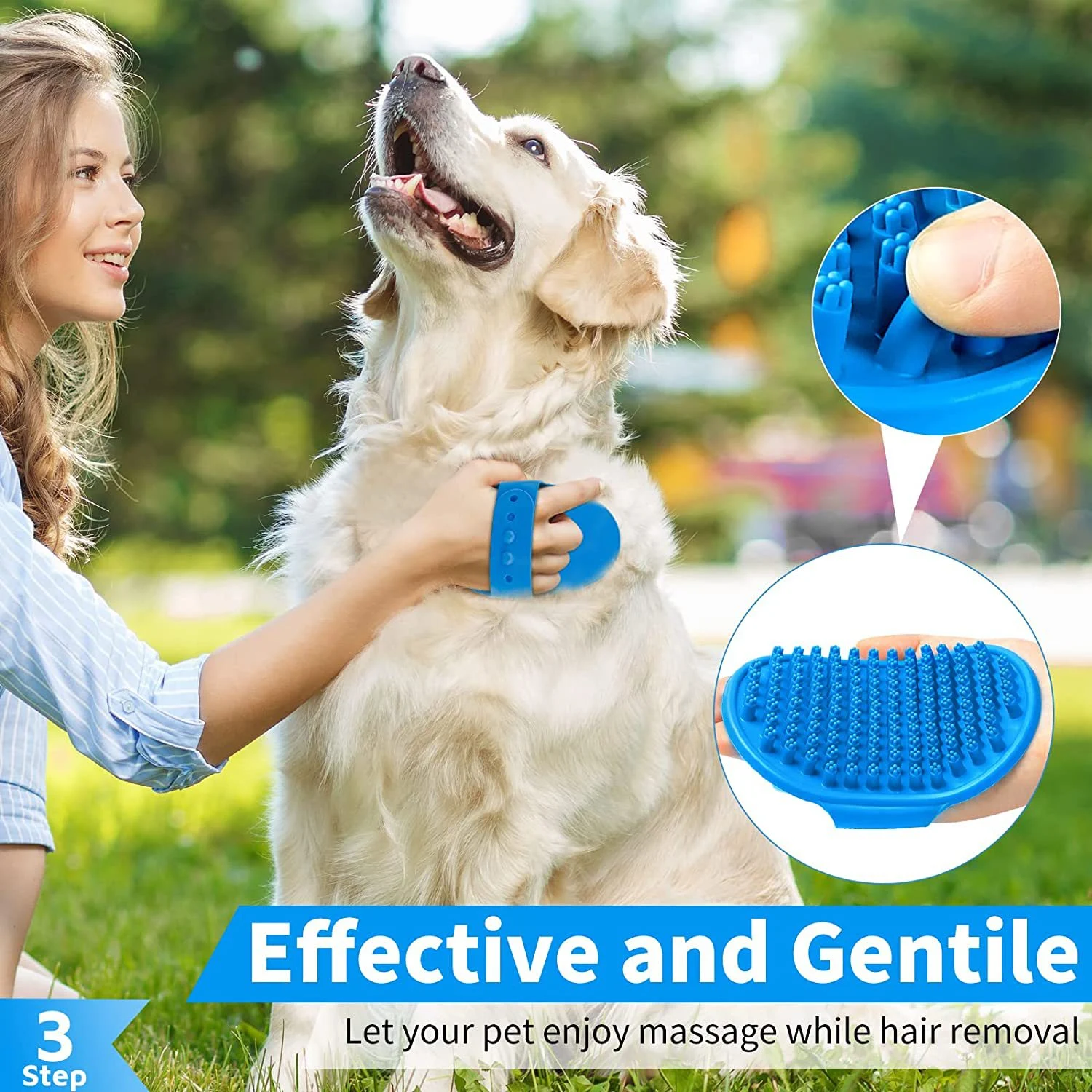 3-Piece Dog Bath Brush Set with Shampoo and Adjustable Massage Brush for a Relaxing and Effective Cleaning Experience. — photo 9