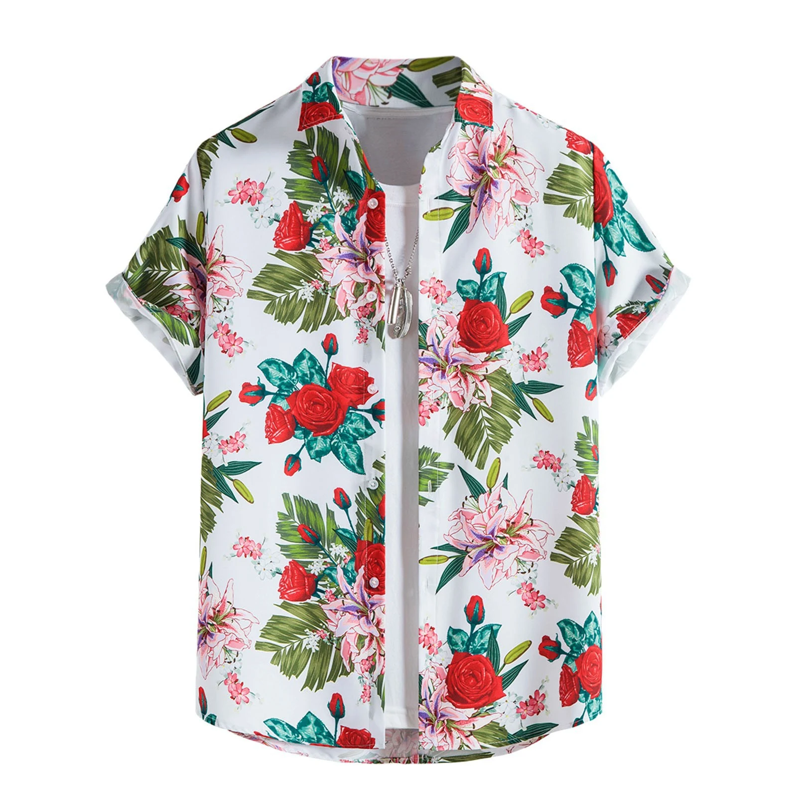 Camicia Hawaiana Estiva Uomo Stampa Digitale 3D Manica Corta Traspirante Confortevole per Spiaggia e Vacanze Design Unico — foto 10