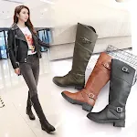 Botas de fivela de cinto de salto médio, perfeitas para combinar com tudo, elegantes e confortáveis para looks versáteis e estilosos. — foto 3
