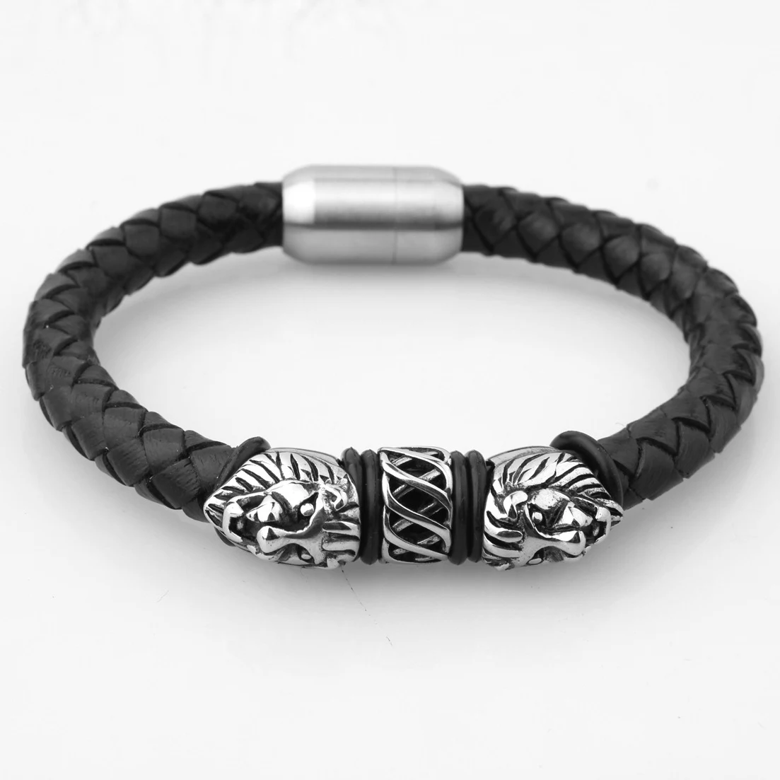 Title 4, Pulseira de liga trançada em couro