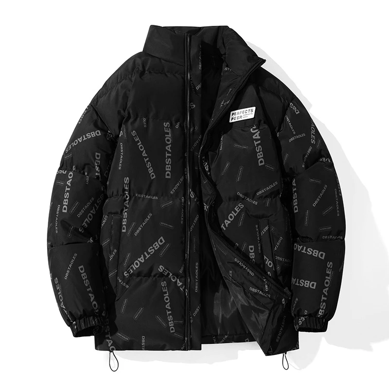 Jaqueta masculina de algodão com gola alta e solta. Conforto e aquecimento para o inverno. Perfeita para um visual casual e moderno. — foto 1