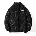 Jaqueta masculina de algodão com gola alta e solta. Conforto e aquecimento para o inverno. Perfeita para um visual casual e moderno. — foto 1