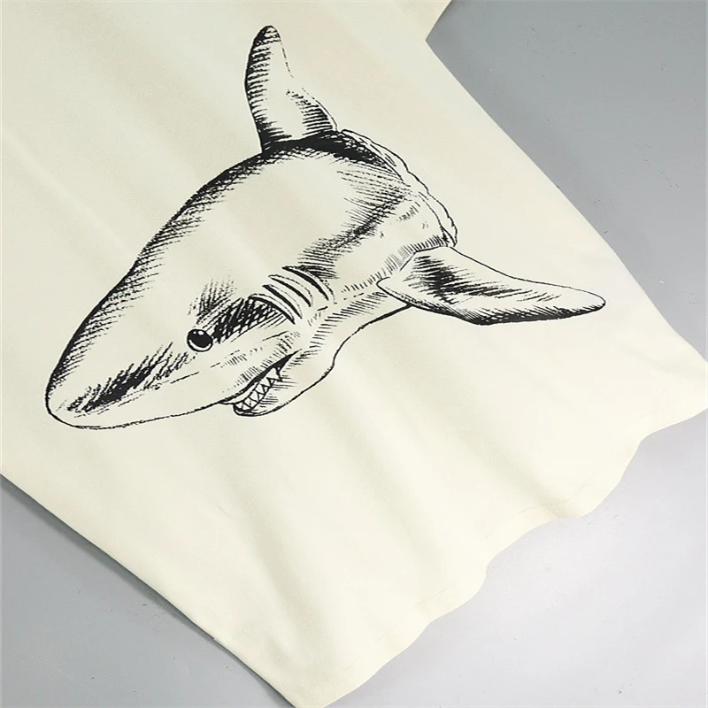 Trendy Men's Cotton T-shirt with Shark Print, Short Sleeve, Loose Cut. Comfortable and stylish summer tee for a casual, — photo 13