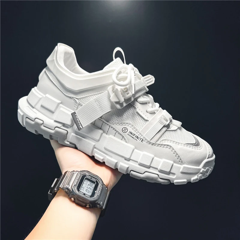 Nowe Męskie Koreańskie Buty Sportowe w Stylu Harajuku – Wygodne i Stylowe Obuwie do Treningów i na Co Dzień, Idealne dla Aktywnych Mężczyzn — zdjęcie 9