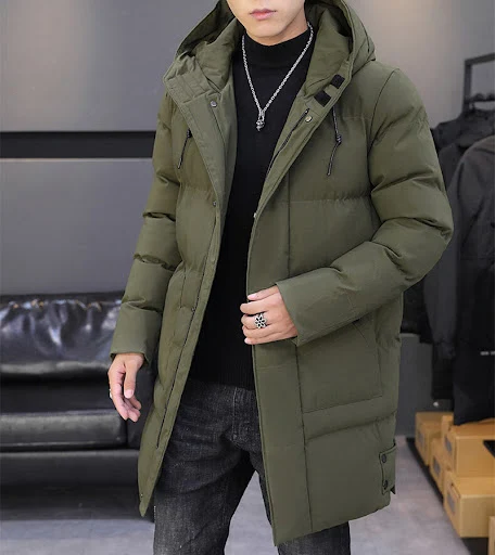 Title 8, Lange Kapuzenjacke Herren Winter Warmer Winddic...