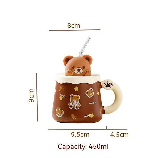 Title 7, Bear Large Capacity Straw Mug With Lid perfect ...